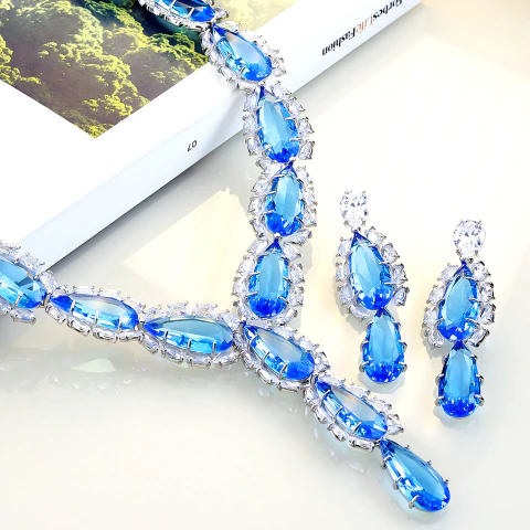 Conjunto Luxo Azul Larimar 3568