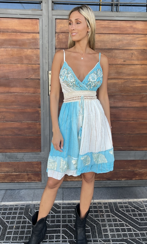 Vestido Síria Celeste