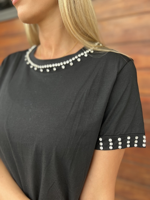 Remera Strass Elastizada