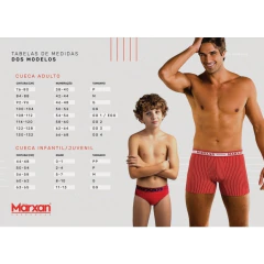 Kit 3 Cuecas Slip Juvenil Algodão Marxan