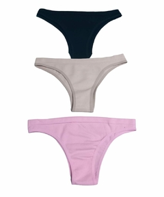 Kit 3 Calcinhas Hoahi Tanga sem Costura Algodão - comprar online