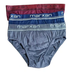 Kit 3 Cuecas Slip Algodão Canelado Elástico Cós Largo Marxan - comprar online