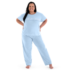 Pijama Feminino Zee Rucci Manga Curta Com Calça Plus Size - comprar online