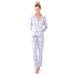 Imagem do Pijama Feminino de Algodão Zee Rucci Manga Longa abertura com Botão Adulto