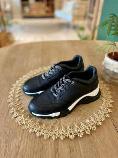 ZAPATILLA MARINA CUERO NEGRO - comprar online