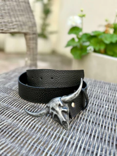 CINTO COW CUERO NEGRO - comprar online