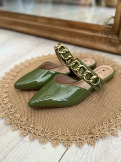 MULE/SLIPER ANNA VERDE OLIVA - comprar online