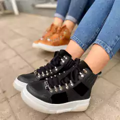 ZAPATILLA KAIRA CUERO NEGRO