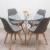 Mesa Vidrio Diseño Eames DIA100cm + 4 Sillas Tulip Tapizadas en internet