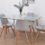 Mesa Tulip Vidrio 120x80 + 4 Sillas Tulip Tapizadas - comprar online