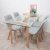 Mesa Vidrio Nórdica Estocolmo 160x90 + 4 Sillas Tulip Tapizadas - comprar online