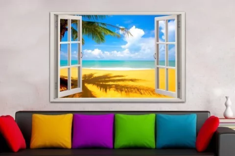 Cuadro Moderno Ventana a la playa