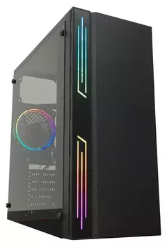 GABINETE GAMER SATE K885 BLACK ATX 1 RGB FAN + BARRA FRONTAL LATERAL RGB CON PANEL LATERAL DE ACRILICO - comprar online