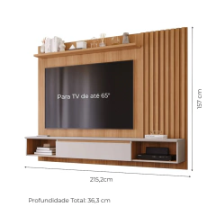 Painel Bahamas Plus 100%MDF, para TVs até 65" | Permóbili - EletromoveisClauro