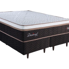 Conjunto Box PKT Diamond Casal 158cm, com molas ensacadas - Design Colchões na internet