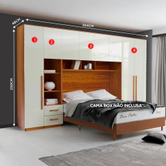 Guarda Roupa Casal Modulado 4 Peças Tivoli 100% MDF com criado | Bom Pastor - comprar online
