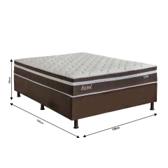 Conjunto Box Casal 138cm Royal, Molas Ensacadas - Design Colchões na internet