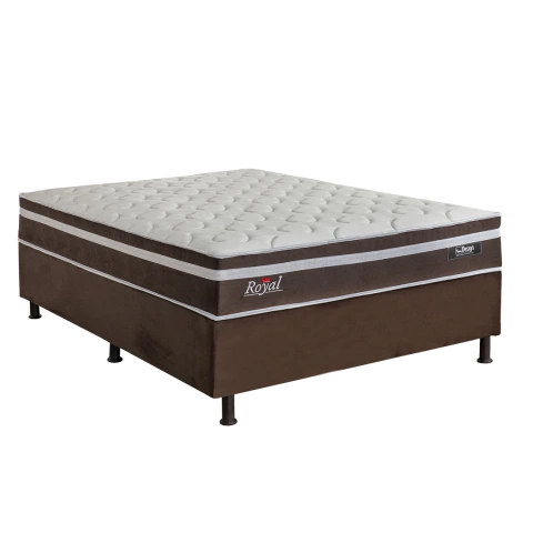 Conjunto Box Casal 138cm Royal, Molas Ensacadas - Design Colchões