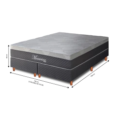 Conjunto Box Queen Size Mocaccino 158x68 com Molas ensacadas individualmente - Umaflex - EletromoveisClauro