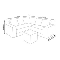 sofa de canto com puff