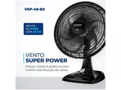 Ventilador de Mesa Mondial VSP-40-B2 40cm 6 Pás 3 Velocidades Preto e Prata - 1 na internet