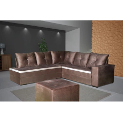 Imagem do Sofá de Canto Livelo com Puff - Bom Pastor