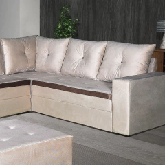 Sofá de Canto Livelo com Puff - Bom Pastor - comprar online