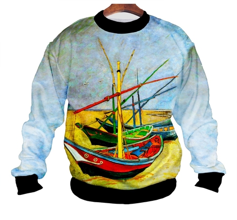 Buzo BZT-0343 - Van Gogh 3 Pesqueros en la playa en internet