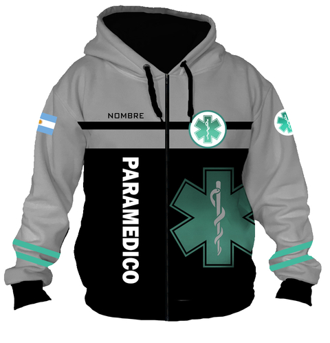 Campera CZT-0662E - Emergencias Medicas 2 (Paramedicos) Gris y Negra