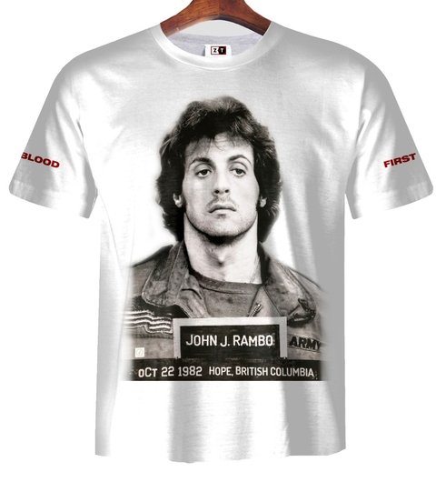 Remera ZT-0306 - Rambo (Marron, Negra o Blanca) - tienda online