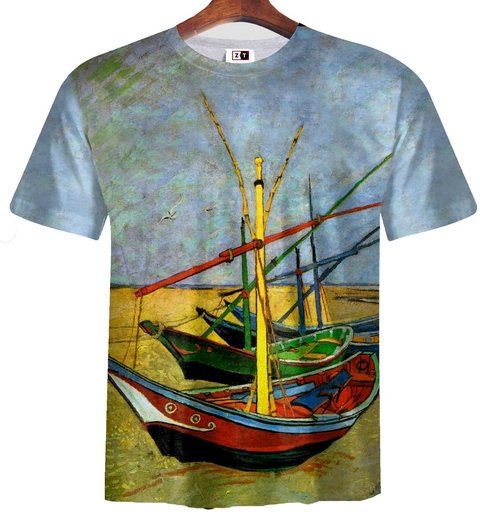 Remera ZT-0343 - Van Gogh 3 Pesqueros en la playa