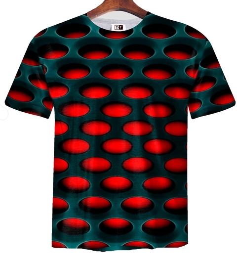 OFERTA EN STOCK Remera ZT-0520R - Huecos Rojos 3D (UNICO TALLE) XS
