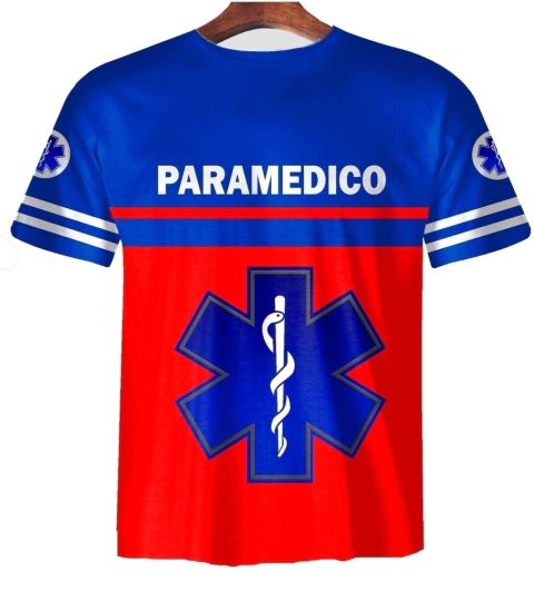 Remera ZT-0662C - Emergencias Medicas 2 (Paramedicos) Rojo y Azul - comprar online
