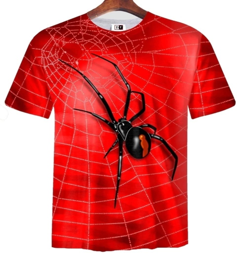 Remera ZT-0770B- Araña con red (Roja)