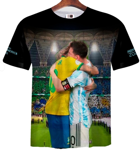 Remera Zt-0820 - Abrazo Messi y Neymar Copa América