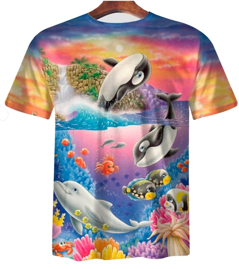Remera ZT-1177 - Fauna Marina 1 (Collage) - comprar online