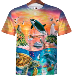 Remera ZT-1177 - Fauna Marina 1 (Collage)