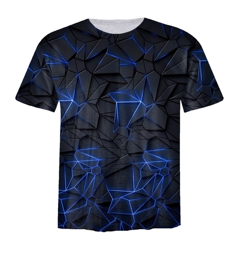 Remera ZT-1256 - Simulacion 3D Neon Azul