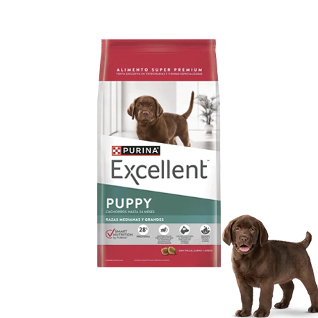 Purina Excellent Dog Puppy Medium Pollo y Arroz x3kg en internet