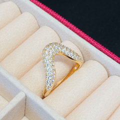 anel arco cravejado em ouro 18kl - comprar online