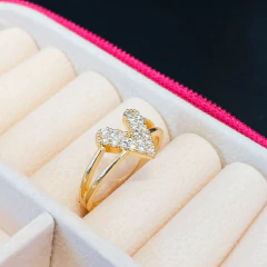Anel de Coração Irregular cravejado em ouro 18kl - comprar online