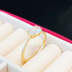 Anel Inspiração com zircônia oval em ouro 18kl - comprar online