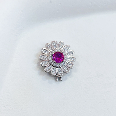 Berloque Charm Flor cravejada pedra pink