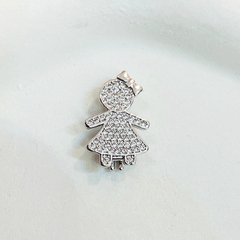 Berloque Charm Menina cravejado