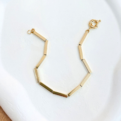 pulseira de caninhos grossa em ouro 18kl - comprar online
