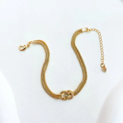 pulseira de malha com nó em ouro 18kl - comprar online