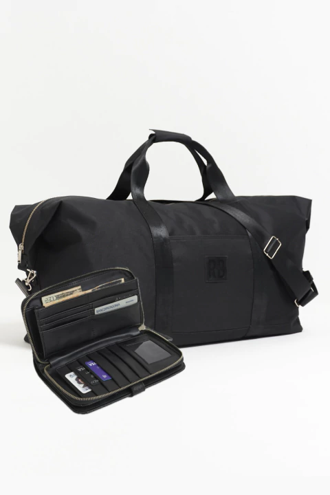 COMBO BOLSO DE VIAJE + BILLETERA AMARU NEGRO - comprar online