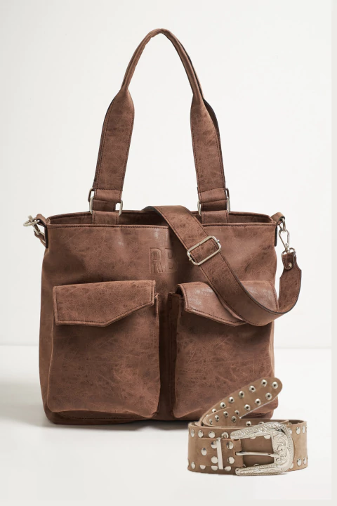 COMBO BOLSO FORTUNA MARRÓN + CINTURON RB - buy online