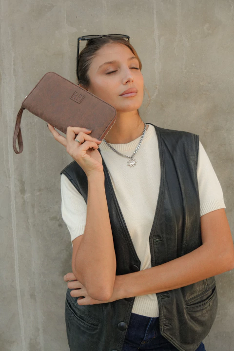 BILLETERA CORAL MARRÓN - buy online