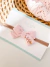 Laço de linho bordado rosa/M - comprar online